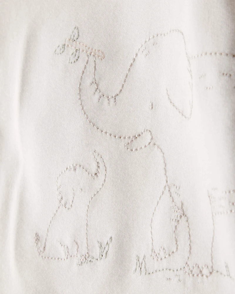 Baby 4-Piece Elephant Outfit Set - Grey/Ivory