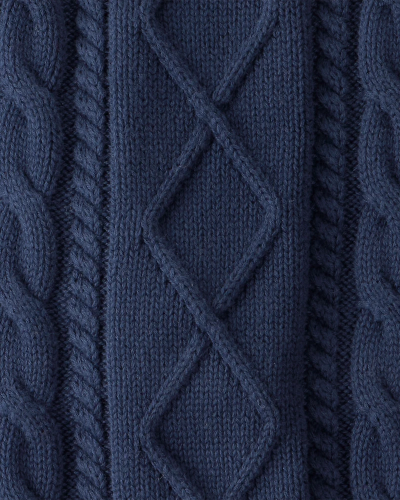 Baby Organic Cotton Cable Knit Overalls