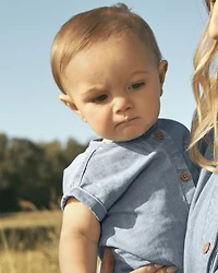 Baby Organic Cotton Chambray Jumpsuit
