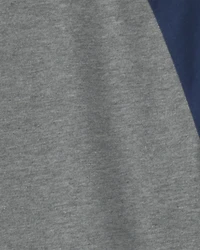 Boys Color Block Long-Sleeve T-Shirt - Grey/Navy Blue