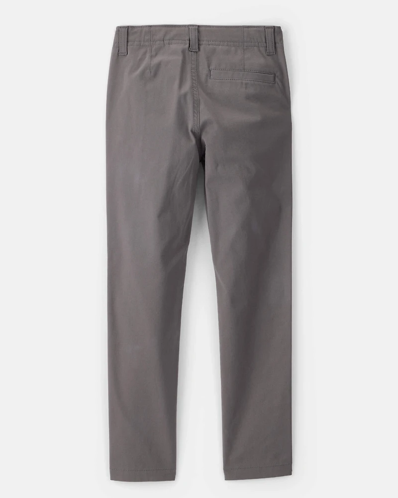 Boys Flat Front Fashion Pants - Grey