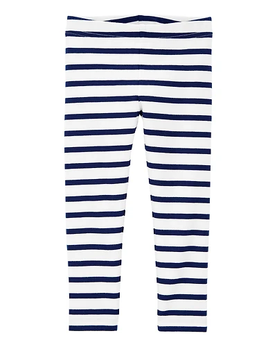 Toddler Cotton Striped Stretch Leggings