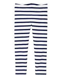 Toddler Cotton Striped Stretch Leggings