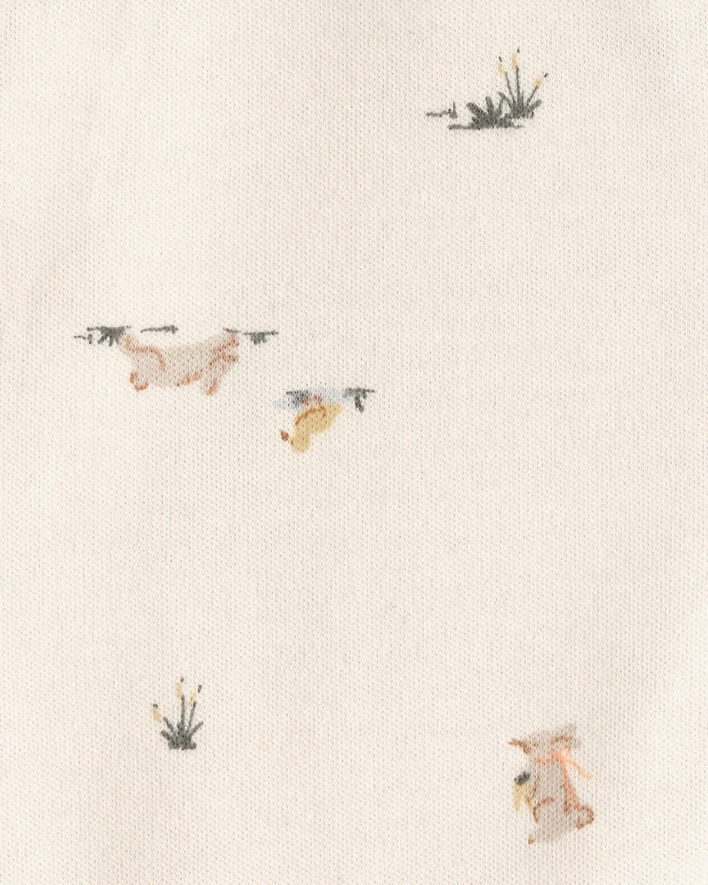 Baby Easter Bunny 100% Cotton 2-Way Zip Sleep & Play Pajama - Cream