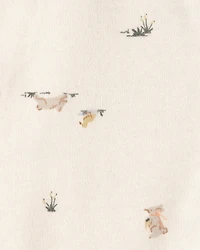 Baby Easter Bunny 100% Cotton 2-Way Zip Sleep & Play Pajama - Cream