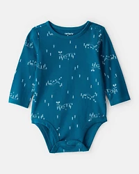 Baby Boy Woodland Long-Sleeve Graphic Bodysuit - Blue