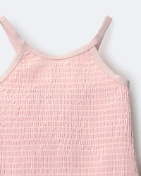 Toddler Girl Smocked One-Piece Swimsuit - Light Pink