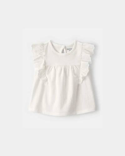 Baby Girl Eyelet-Sleeve Top - Ivory