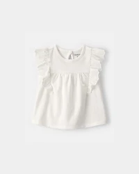 Baby Girl Eyelet-Sleeve Top - Ivory