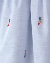 Baby Girl Bear-Print Cotton Short-Sleeve Dress - Blue