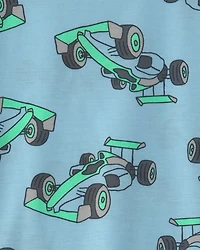 Boys 2-Piece Race Car Pajama Set - Blue/Black