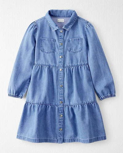 Girls Organic Cotton Denim Dress