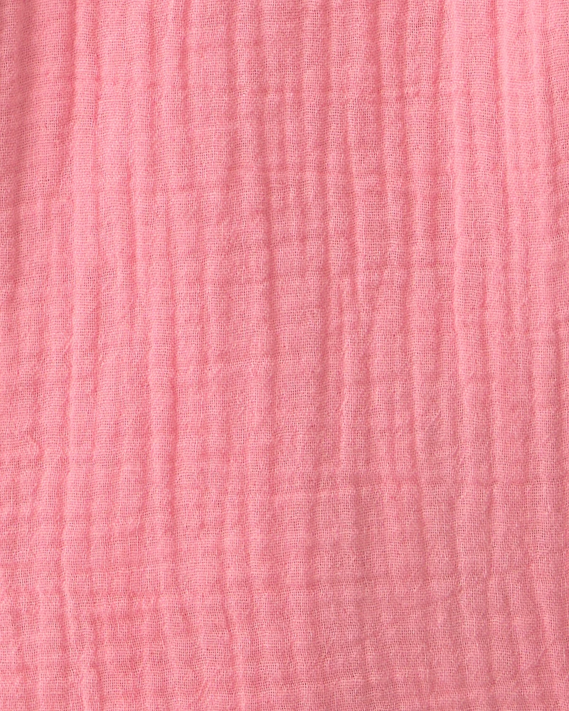 Girls Organic Cotton Gauze Button-Down Top