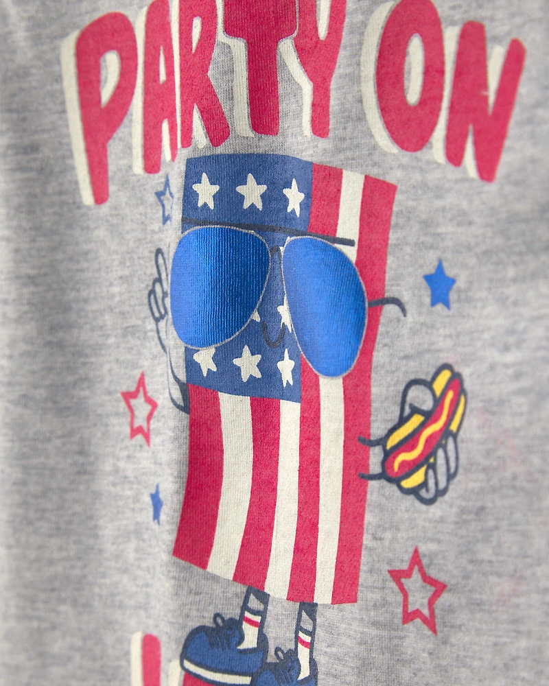 Toddler Boy USA Graphic Tank - Grey