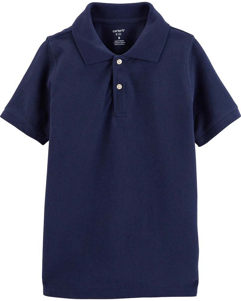 Boys Piqué Polo Shirt - Navy