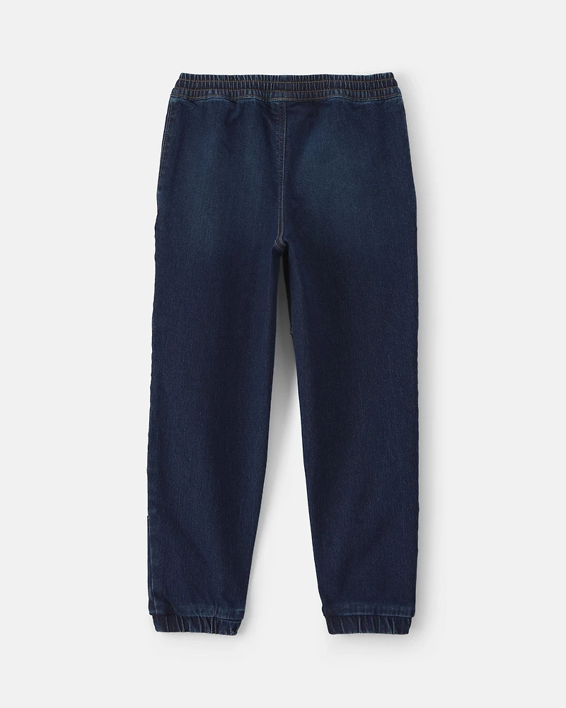 Boys Denim Relaxed Joggers - Dark Wash