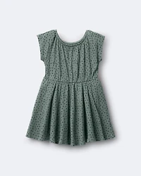 Toddler Girl Avenue Twirl™ Dress in Dot Print - Olive