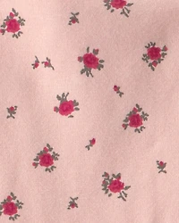 Baby Girl Organic Cotton Tiered Dress in Blush Floral Print