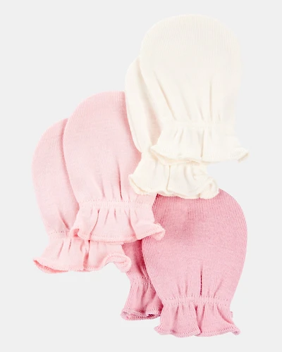 Baby 3-Pack Mitts - Pink