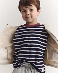 Toddler Striped Short-Sleeve Relaxed Subway Tee - Navy