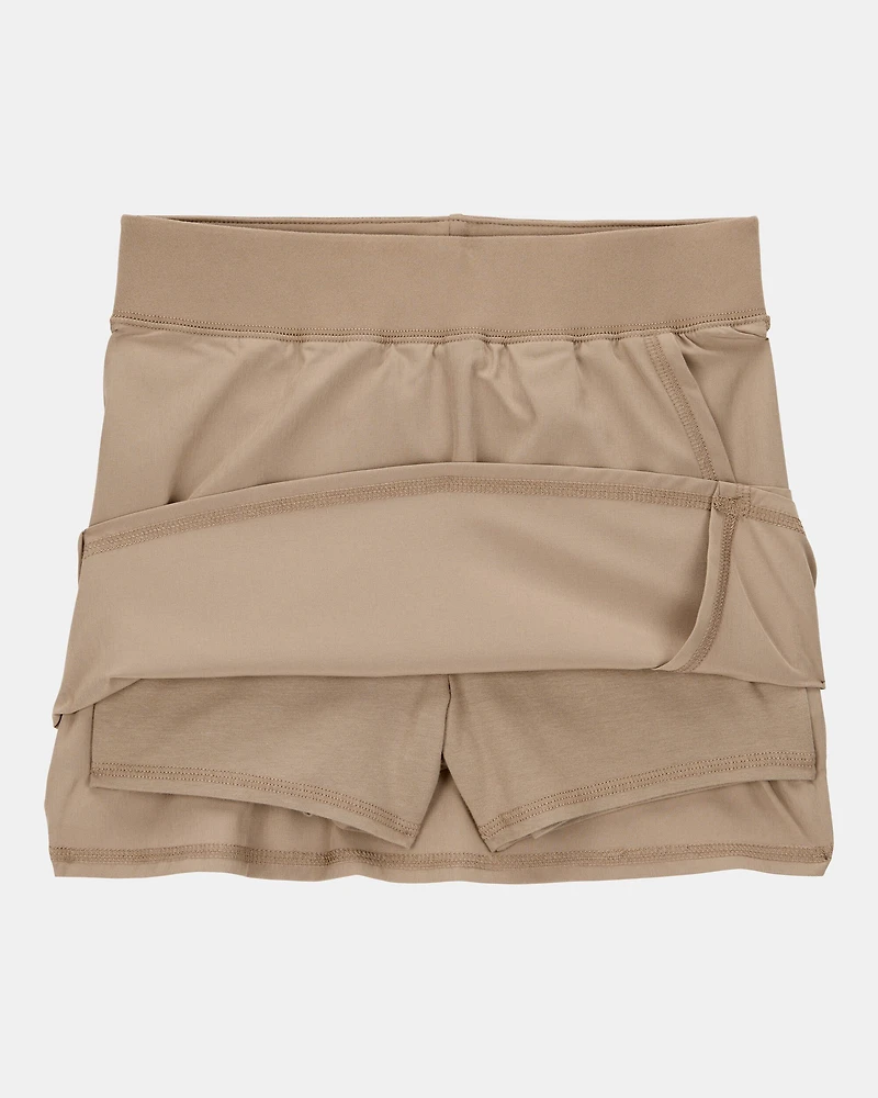 Kid 2-Pack Active Stretch Uniform Skorts - Khaki
