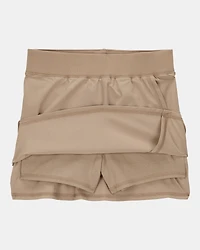 Kid 2-Pack Active Stretch Uniform Skorts - Khaki