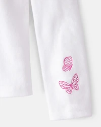 Girls Wicked Glinda Rib Top - White