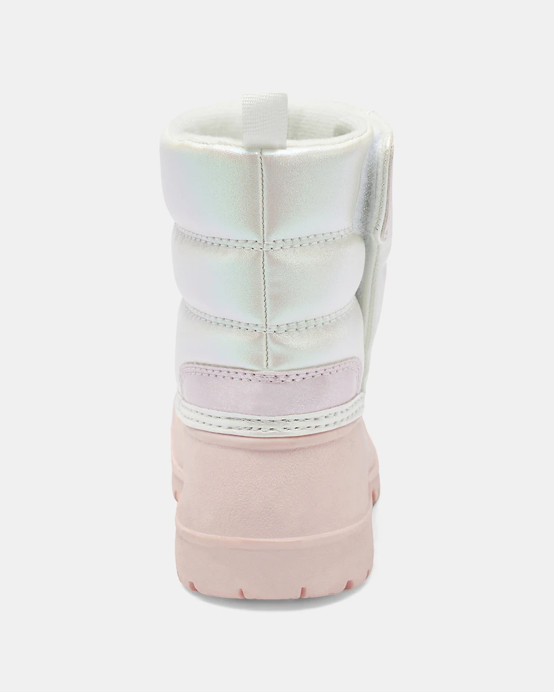 Toddler Girl Snow Boots - Pink/White