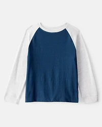 Boys Long-Sleeve Raglan Tee - Navy