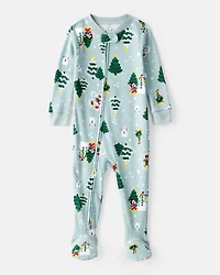 Baby Disney© Mickey Mouse 100% Cotton Long-Sleeve Snug Fit 1-Piece Pajamas - Blue