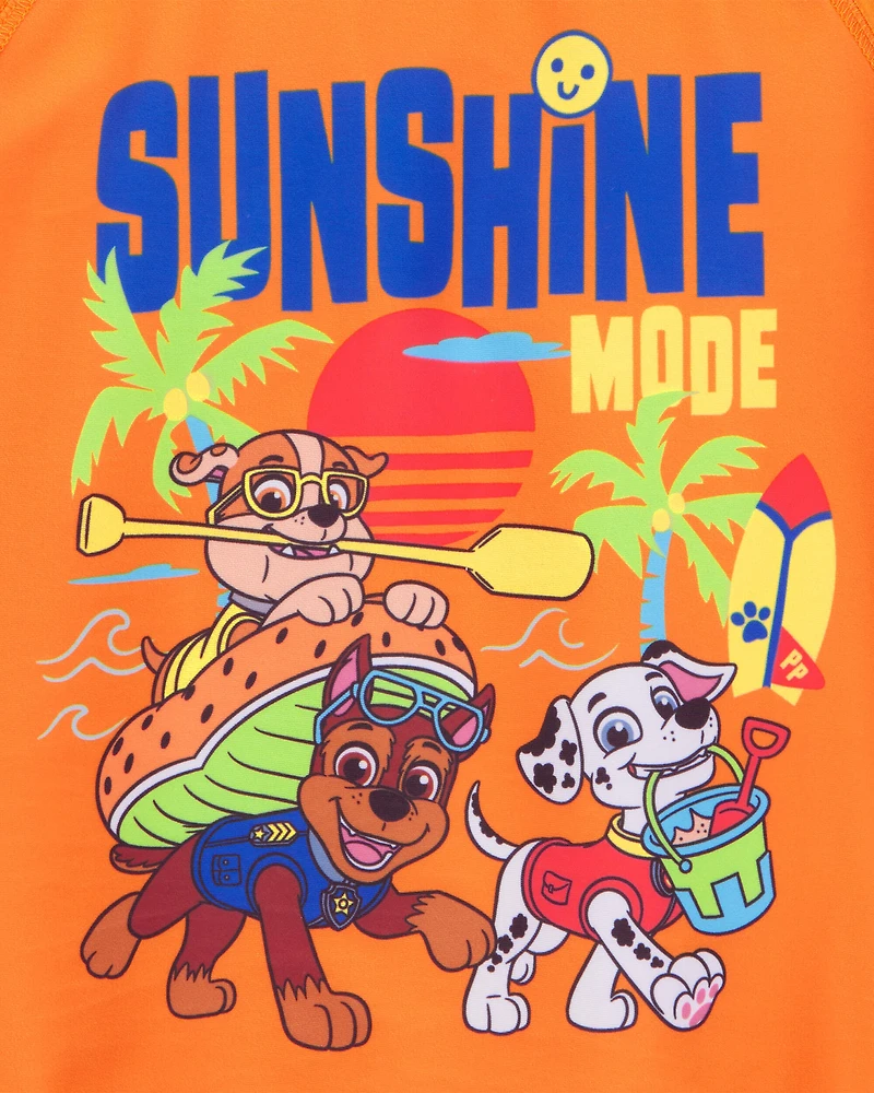 Toddler Boy PAW Patrol Long-Sleeve Rashguard Swim Top - Orange