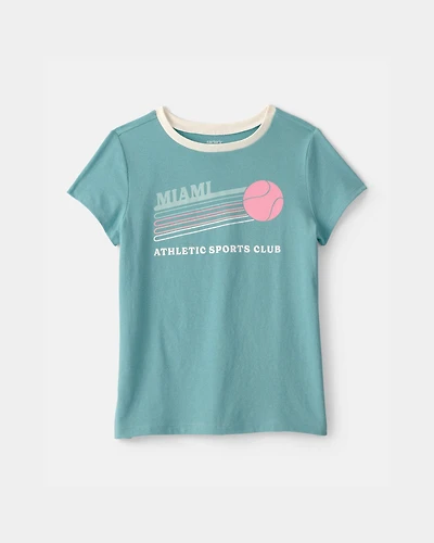 Girls 'Miami Sports Club' Graphic Tee - Blue