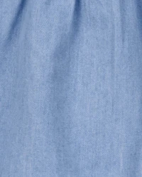 Kid Chambray Pull-On Shorts - Blue