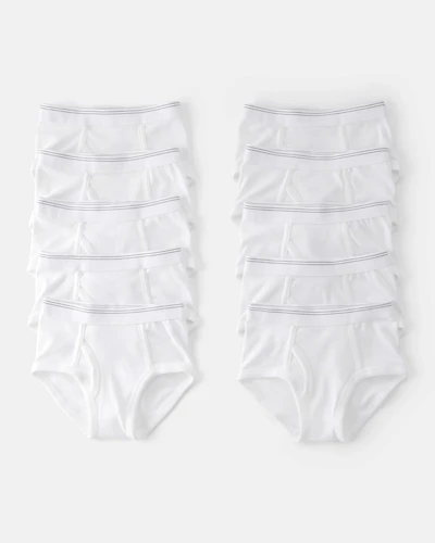 Boys 10-Pack Brief Underwear - White