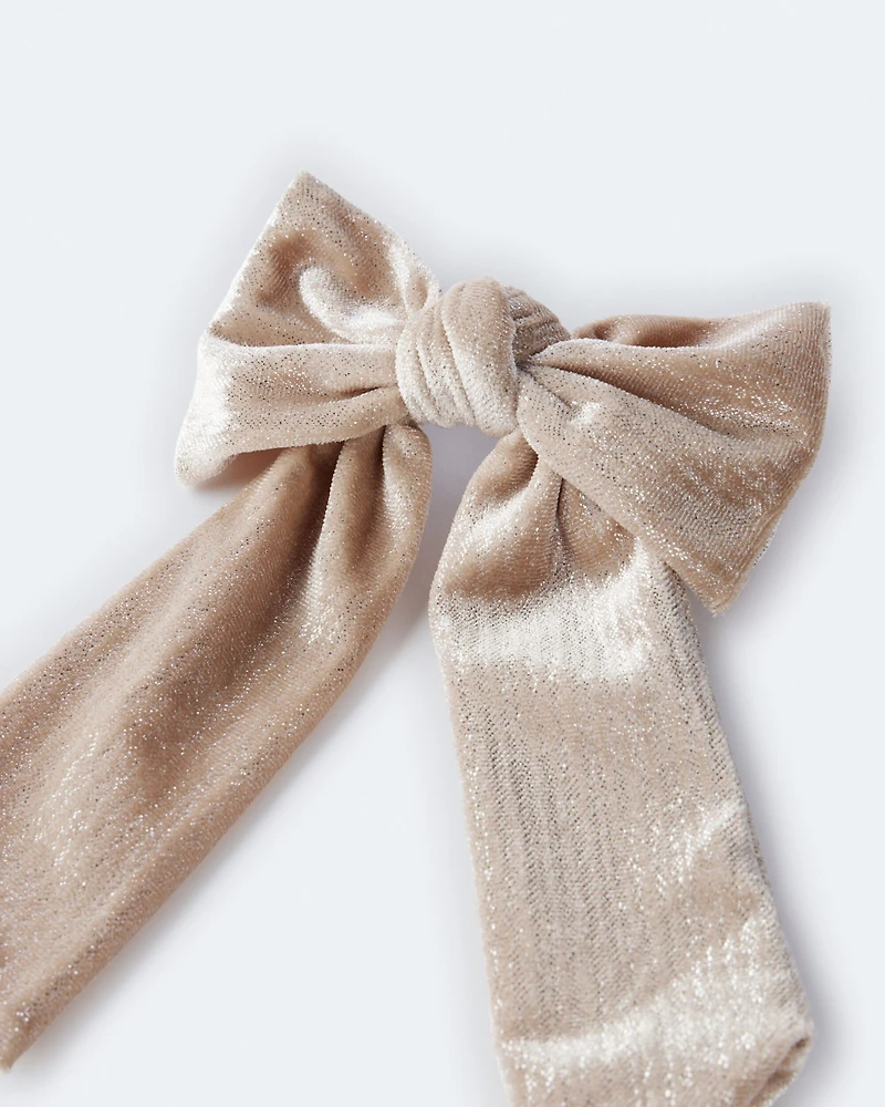 Toddler Girl Sparkle Hair Bow - Gold