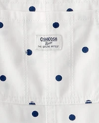 Toddler Girl Polka Dot Shortall - White/Blue