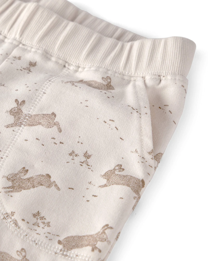 Toddler Organic Cotton Pullover & Pant Set in Jumping Bunny Print