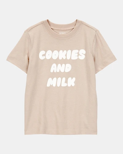 Toddler Cookies & Milk Short-Sleeve Graphic Tee - Tan