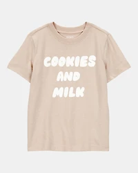Toddler Cookies & Milk Short-Sleeve Graphic Tee - Tan