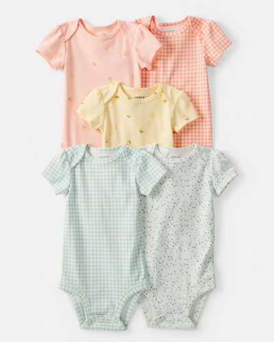 Baby Girl 5-Pack Fruit Multipack Bodysuits - Orange/Green/Yellow