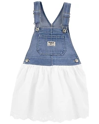 Toddler Girl Denim Eyelet Jumper Dress