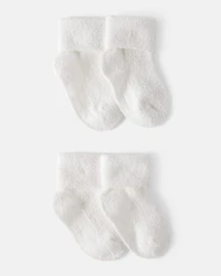 Baby 4-Pack Foldover Chenille  Booties