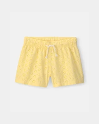 Girls Eyelet Shorts - Yellow