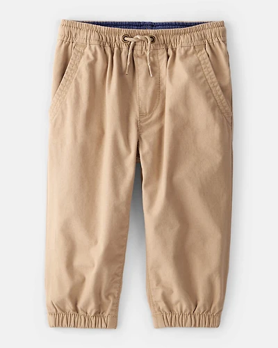 Baby Boy Lined Joggers - Tan