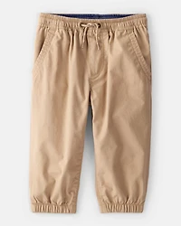 Baby Boy Lined Joggers - Tan