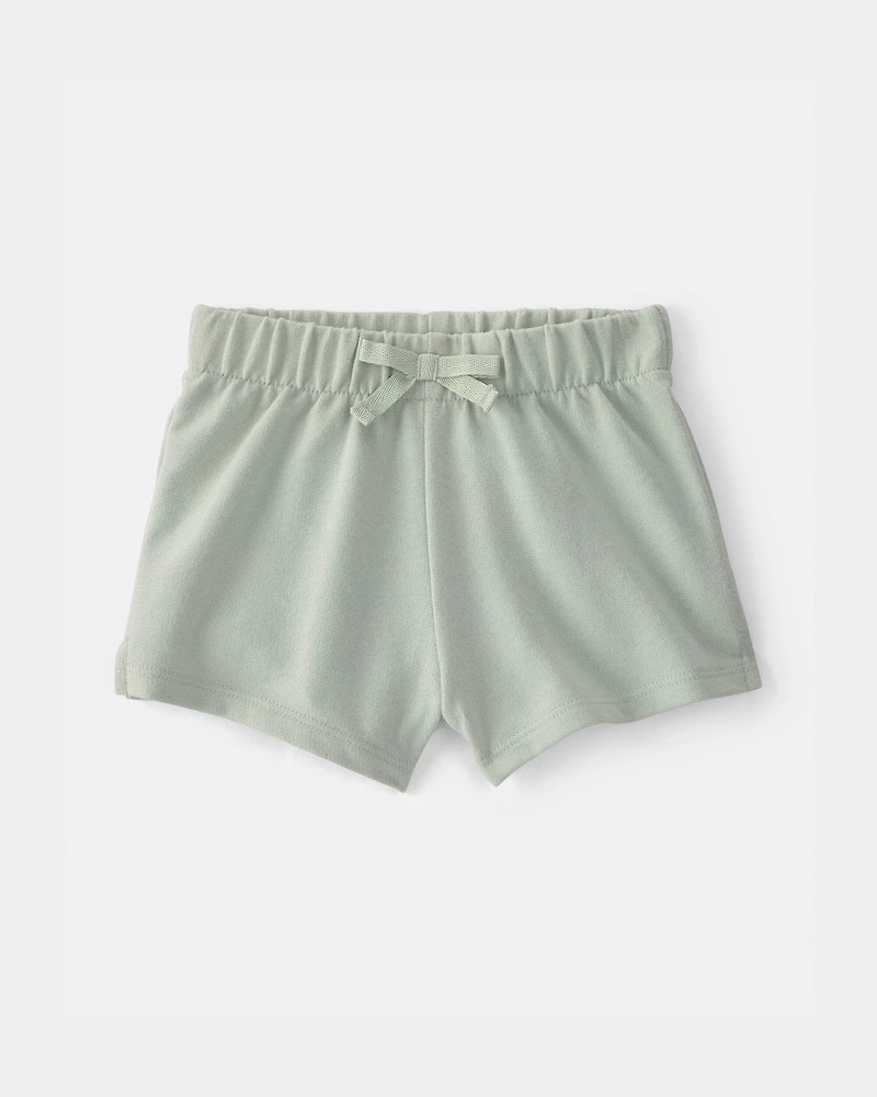 Baby Girl French Terry Shorts - Green