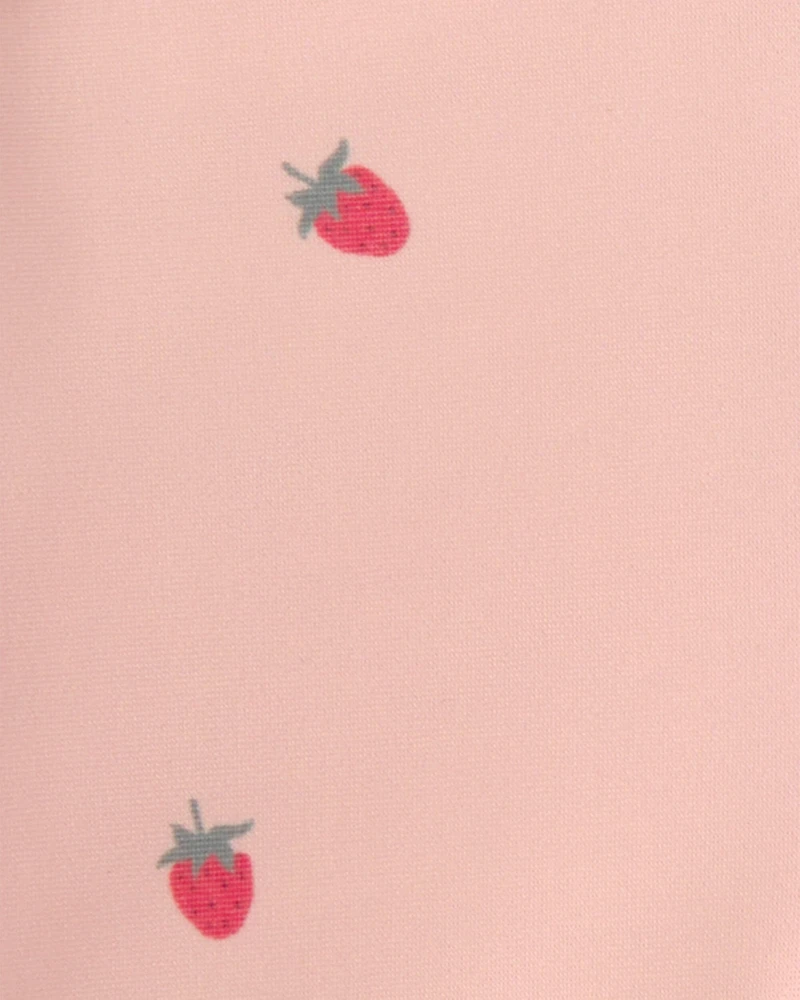 Baby Girl 2-Piece Recycled Rashguard Swimsuit Set in Strawberry Print