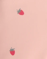 Baby Girl 2-Piece Recycled Rashguard Swimsuit Set in Strawberry Print