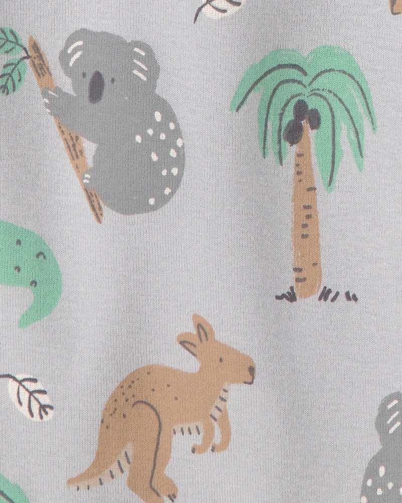 Baby 3-Pack Organic Cotton Bodysuits in Aussie Friends Print