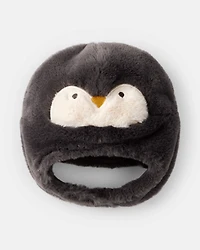 Baby Penguin Winter Trapper Hat - Black/White
